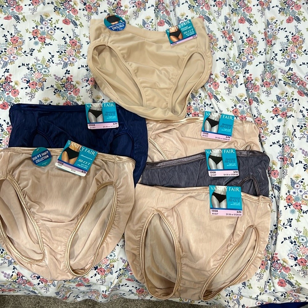 6 pairs of Vanity Fair hi cut underwear - NWT
